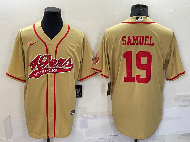 Men's Gold San Francisco 49ers #19 Deebo Samuel Cool Base Stitched Baseball Jersey